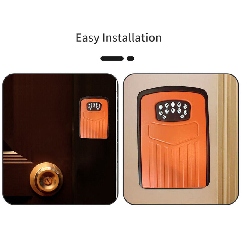 BOX02 Waterproof Smart Key Storage Box w/ Code Tuya APP Unlocking (Orange) Newly