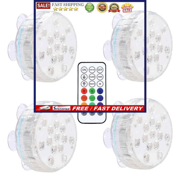 Submersible LED Lights for Pool Battery Powered with Magnets & Suction Cups