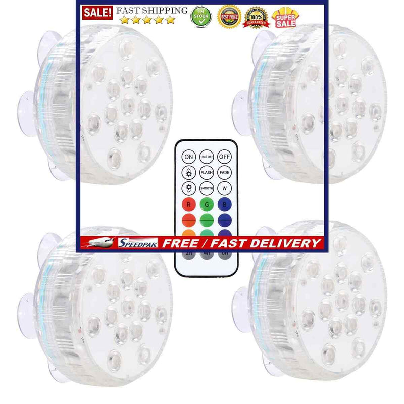 Submersible LED Lights for Pool Battery Powered with Magnets & Suction Cups