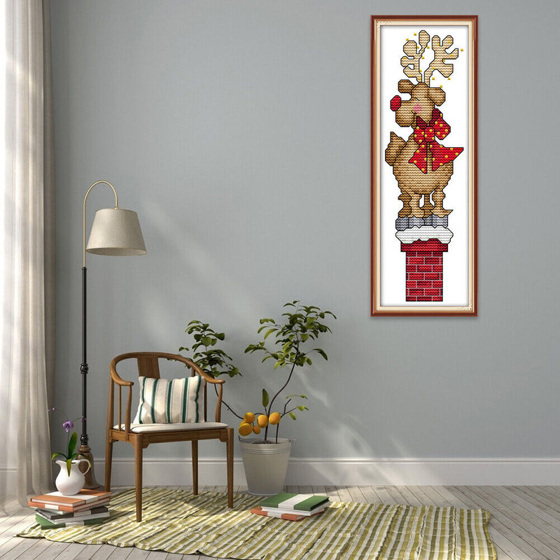 14CT Stamped DIY Print Cross Stitch Needlework Embroidery Crafts Christmas Gift