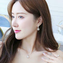 3x Tear Drop Necklace Earrings Set Sliver-Plated Gift UK Chain Pendant H9T4