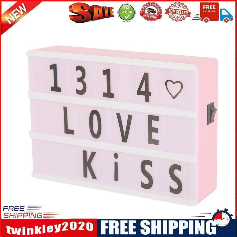 DIY Letter A6 Combination Cinema LED Light Box Battery Powered Lamp (Pink)