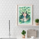 Cross Stitch Kits 11CT Stamped DIY Flowers Girl Full Embroider Needlework