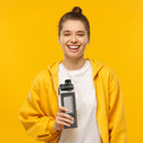 700ml Water Bottle for Sports Straw Cup Leakproof Drinking Bottles (Grey)