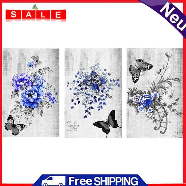 Home Butterfly Oil Canvas Pictures DIY Hand Painted Paint By Numbers Kit Craft