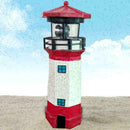 LED Solar Rotating Red Lighthouse Garden Villa Outdoor N0I1 F6T1