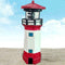 LED Solar Rotating Red Lighthouse Garden Villa Outdoor N0I1 F6T1