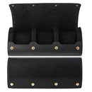 Portable 3 Slots Watch Storage Case Retro Watches Box Holder Stand (Black) Newly