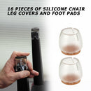 16pcs Chair Leg Mat Non-slip Silicone Table Chair Foot Cover No Noise for Home