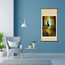 DIY Witch Hanging Frame Canvas Picture Scroll Poster Oil Painting for Bedroom