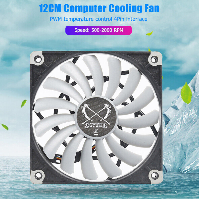 SCYTHE 12012 12cm PWM 4Pin Temperature Control Cooling Fan for Computer PC Case