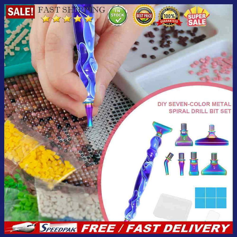 Diamond Painting Metal Point Drill Pen Kits DIY Art Craft (Dark Blue Pen 13pcs)
