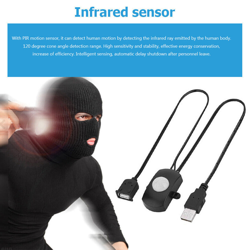 USB PIR Motion Sensor Switch DC 5-24V Body Infrared Intelligent Sensing Det
