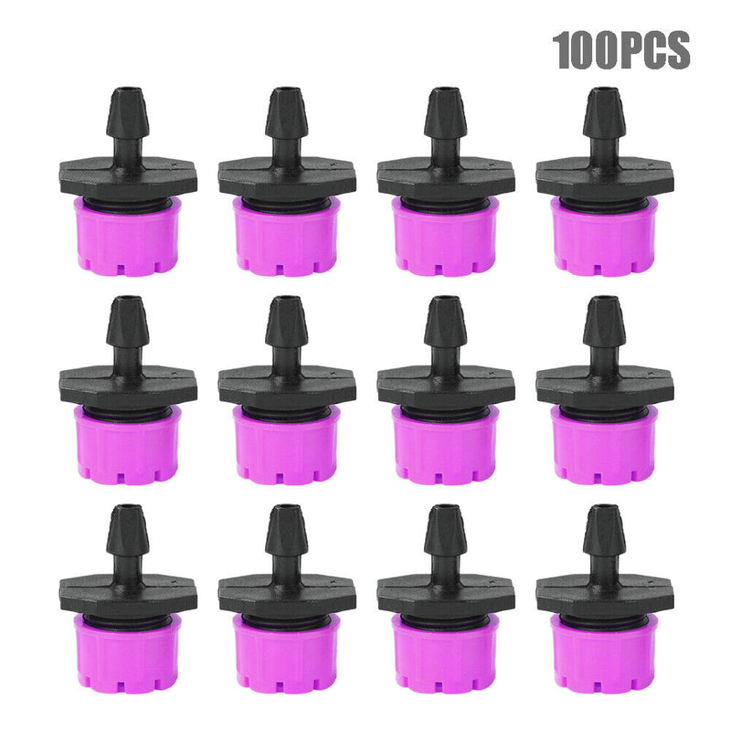 100pcs Adjustable Water Dropper Irrigation Hose Drip Head (Rose Red)