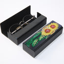 DIY Leather Diamond Painting Glasses Storage Case Mosaic Kit (Q35 Flower) Newly