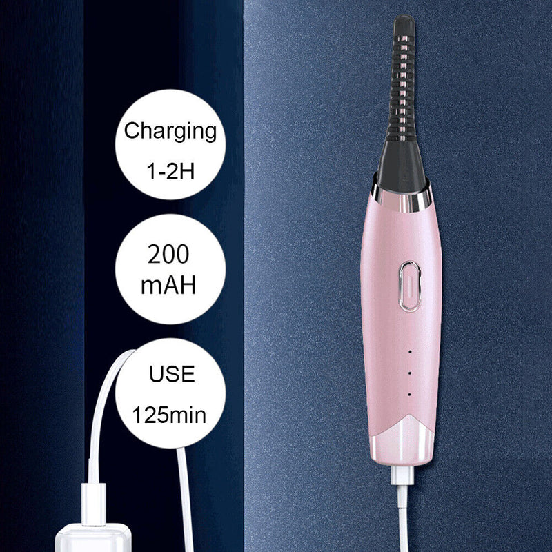 Electric Heated Eye Lashes Curler Cosmetics Applicator Long Lasting USB Cha