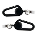 Retractable Key Ring Lanyard Camping Pull Carabiner Rope Buckles (Black) Newly