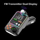 Car Bluetooth 5.0 FM Transmitter Quick Charge Large Microphone One Key Bass