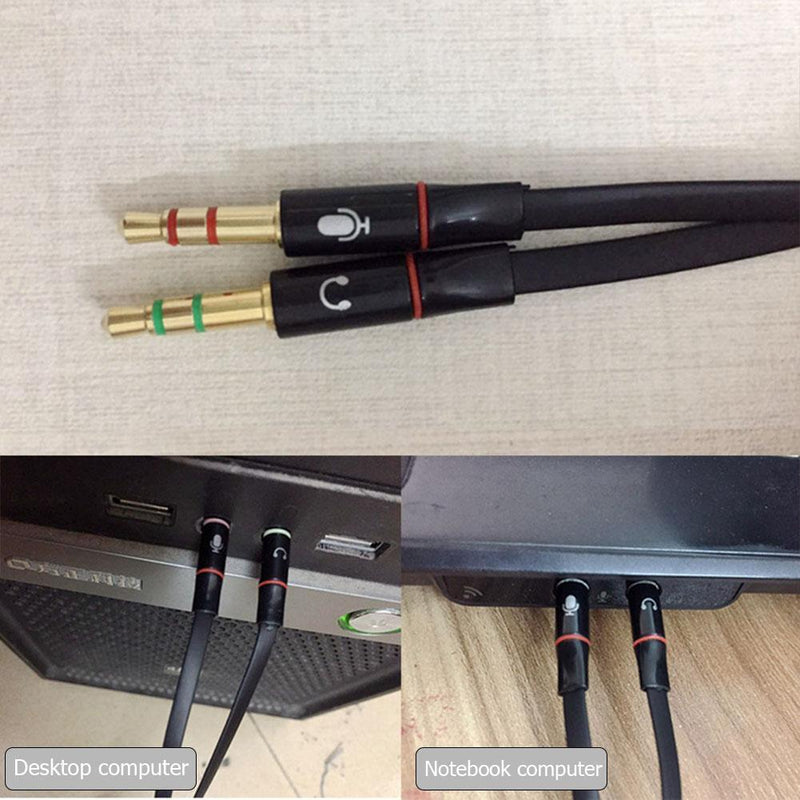Headphone Splitter Audio Cable 3.5mm Female to 2 Male Adapter Aux Wire Cord