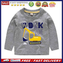 Kids Boys Long Sleeve Cartoon Letter Print T-Shirts Clothes (Grey 90cm)