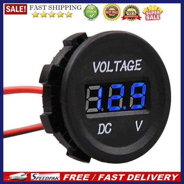 Automobile Motorcycle DC 12V to 24V LED Digital Voltmeter Bule Led
