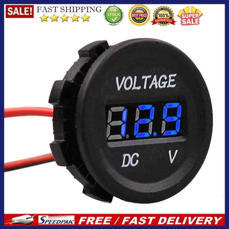 Automobile Motorcycle DC 12V to 24V LED Digital Voltmeter Bule Led