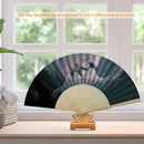 Couple Kiss Oil Paint Folding Fan By Numbers DIY Digital Oil Painting Fan C