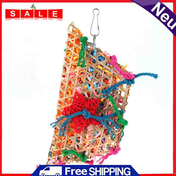 Colorful Bamboo Weaving Wooden Swing Parrot Bird Parrot Vine Bite Swing Chew Uprising