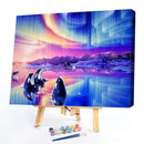 Whale in Aurora Oil Paint By Numbers Kits Canvas Picture Wall Art DIY Craft Gift
