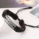 Alloy Wrap Leather Cuff Bangle Religious Bracelet Wristband "I Love JESUS"