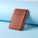 Retro Women Litchee Pattern Pure Color Card Case Mini Purse (Light Brown)
