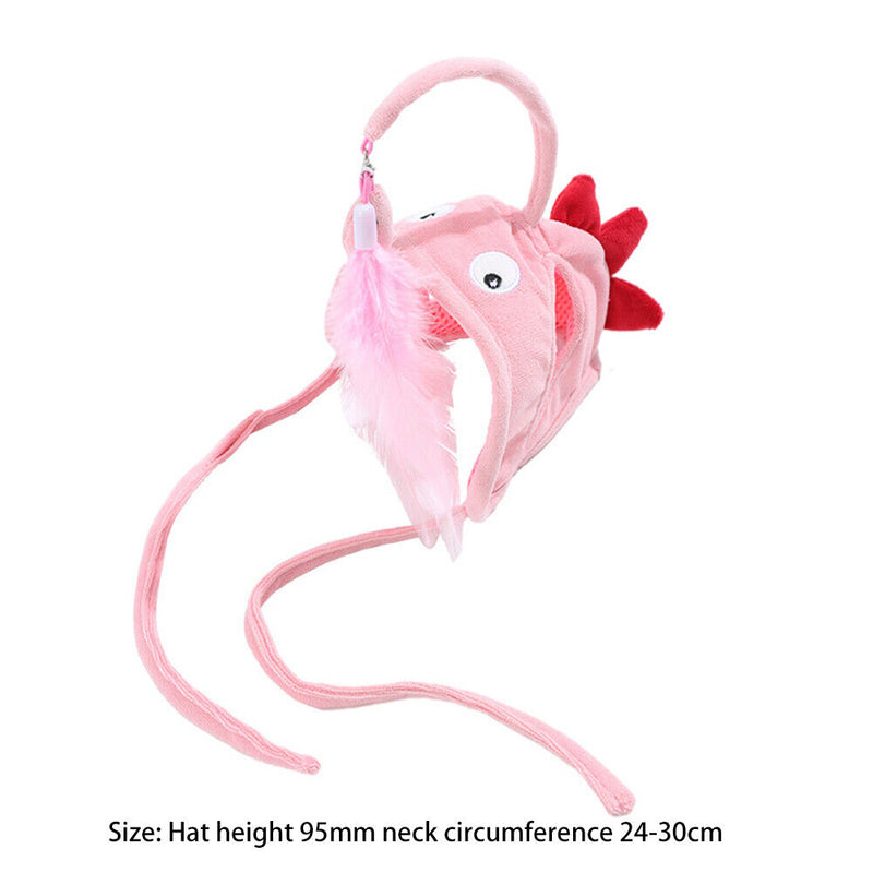 Cat Toys Wearing Feather Dinosaur Animal Funny Cat Stick Kittens Interactive