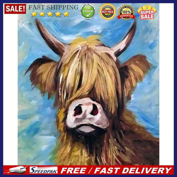 Frameless Oil Paint By Numbers DIY Yak Picture Craft Kit Living Room Decorati