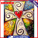 Full Embroidery Stamped Crucifix DIY 11CT Eco-Cotton Thread Cross Stitch Craft