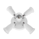 Adjustable E27 Splitter 5 Head Lamp Base LED Bulb Holder Adapter Socket Newly