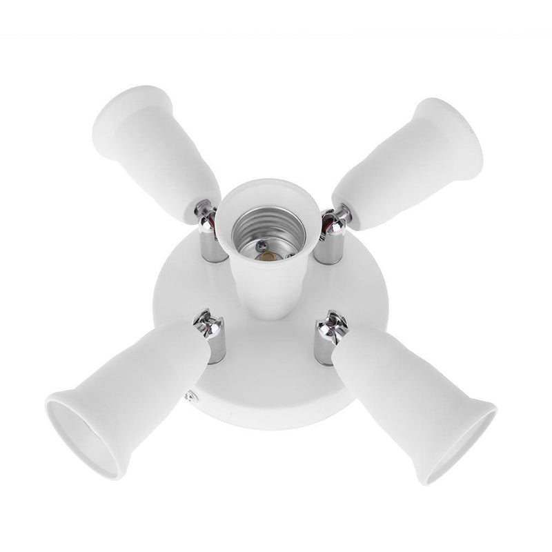 Adjustable E27 Splitter 5 Head Lamp Base LED Bulb Holder Adapter Socket Newly