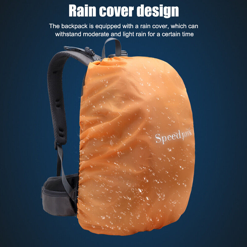 40L Waterproof Travel Cycling Camping Backpack with Rain Cover (Rose Red) Newly