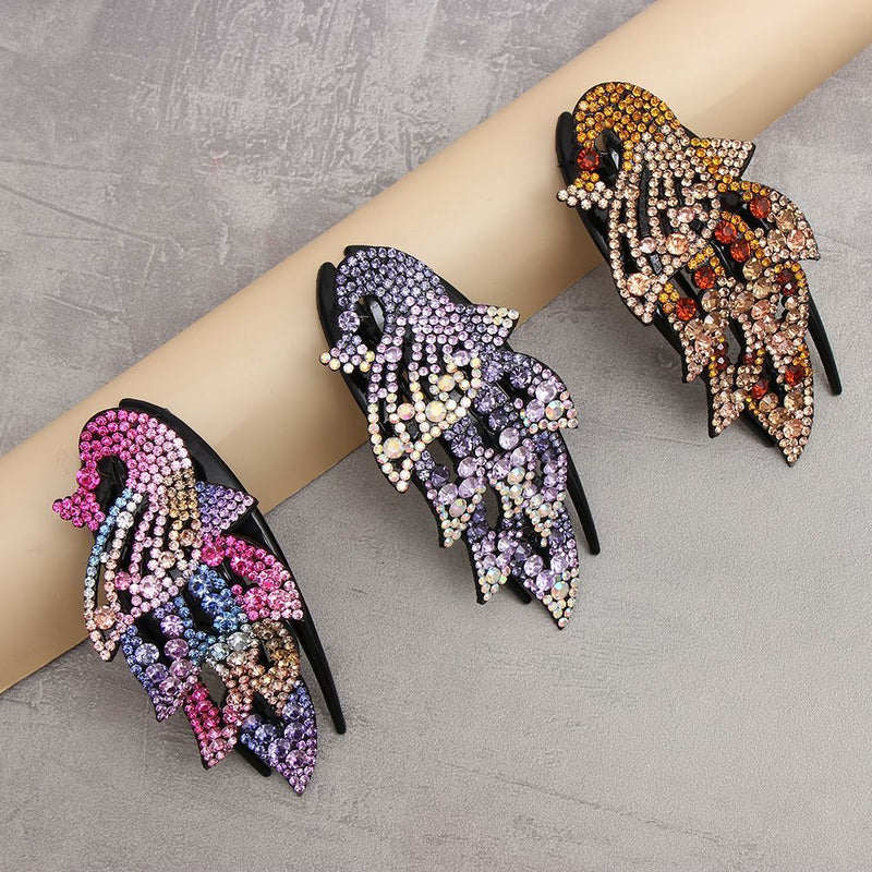 Duckbill Hair Claws Hair Dovetail Clips Flower Hair Clip Rhinestone Hairpin