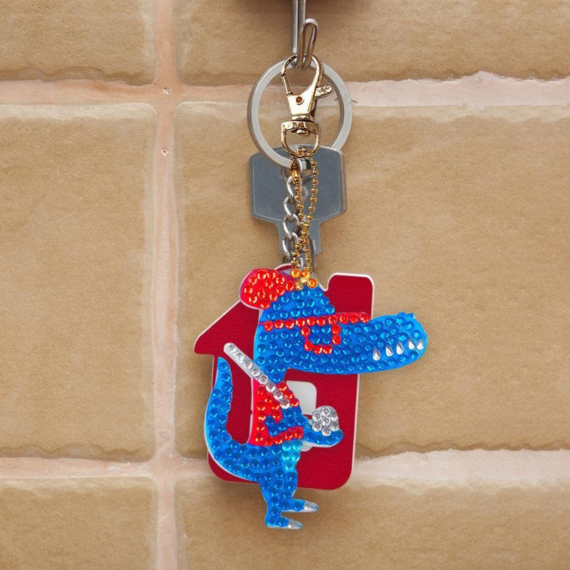 4pcs DIY Full Drill Special Shaped Diamond Painting Animals Bag Keychains Newly