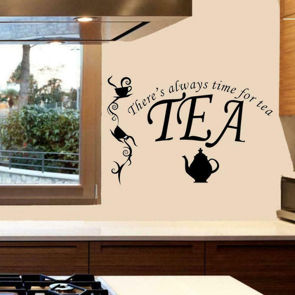 Coffee Wall Stickers Kitchen Vinyl Decals English Decor PVC Stickers DIY P4E9