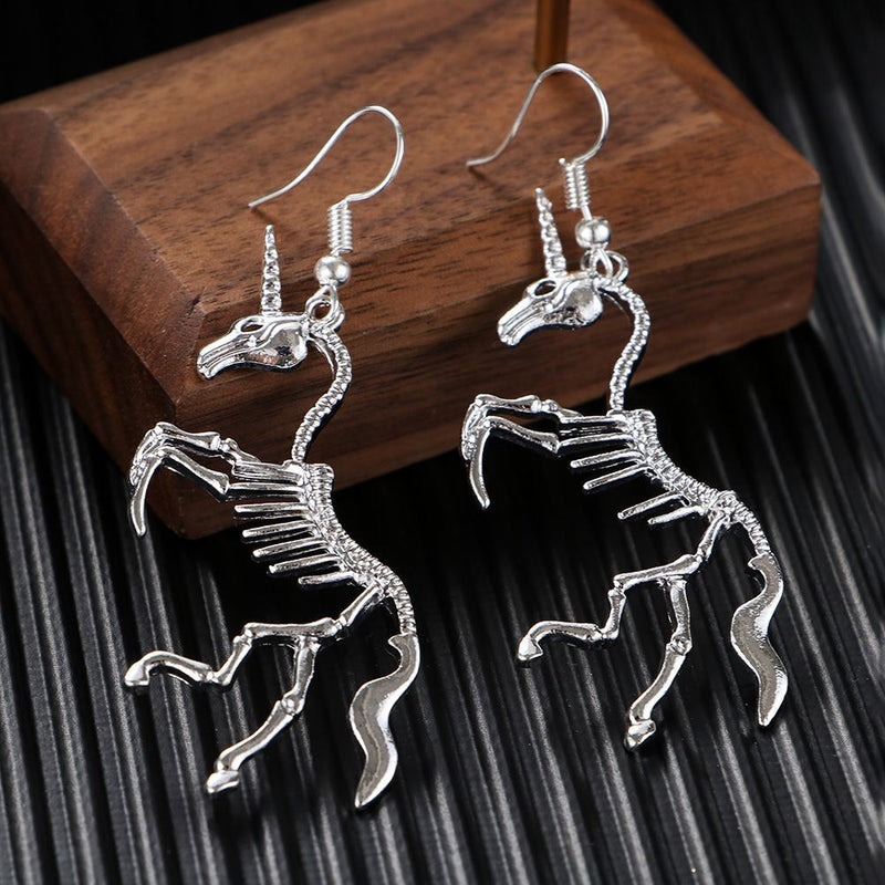 Wedding Party Girl Skeleton Drop Earrings Novel Dangle Earrings Horse Pendant