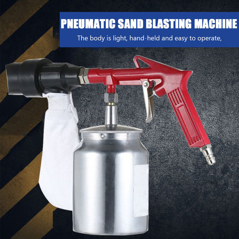 Pneumatic Sandblaster Spray Gun Anti-rust Sand Blasting Power Tools Kit Newly