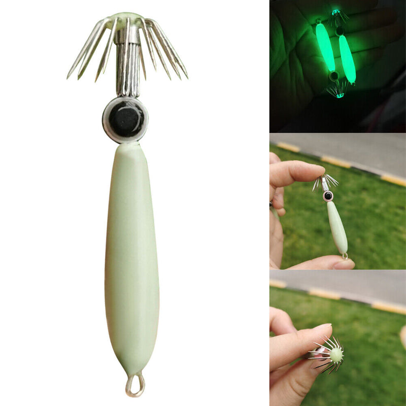 Luminous Fishhook Tackles Tools Lightweight Squid Bait Hook for Fisherman Ang
