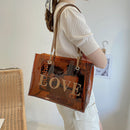Fashion Women 2pcs Composite Bags Transparent Handbags Canvas Drawstring Pouch