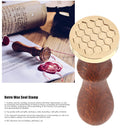 Retro Wax Seal Geometric Pattern Sealing Wax Stamp Wood Handle Crafts