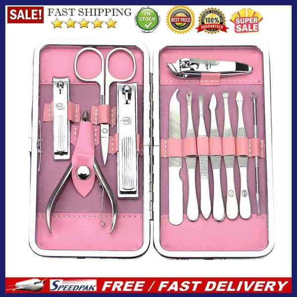 Professional 12pcs Pedicure Manicure Set Nail Care Cuticle Clipper Tool