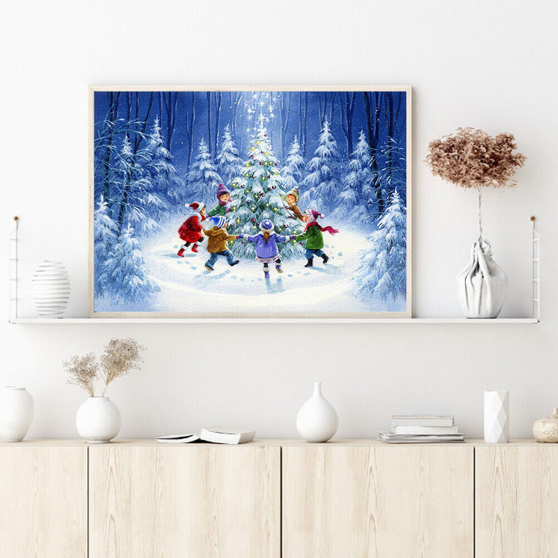 Christmas Tree Kids Oil Paint By Numbers DIY Wall Art Craft Home Decoration Gift