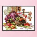 Partial Cross Stitch 14CT DIY Harvest Printed Embroidery Kits Hanging Painting