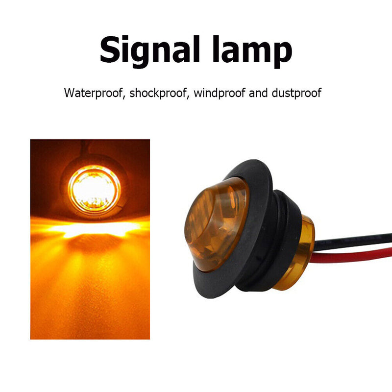 5pcs 12V-24V 3 SMD LEDs Truck Turn Signal Lamp Trucks Clearance Lights Windproof