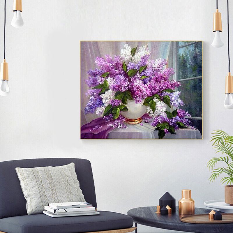 5D DIY Full Square Drill Diamond Painting Flower Pattern Mosaic Kit Home Cr